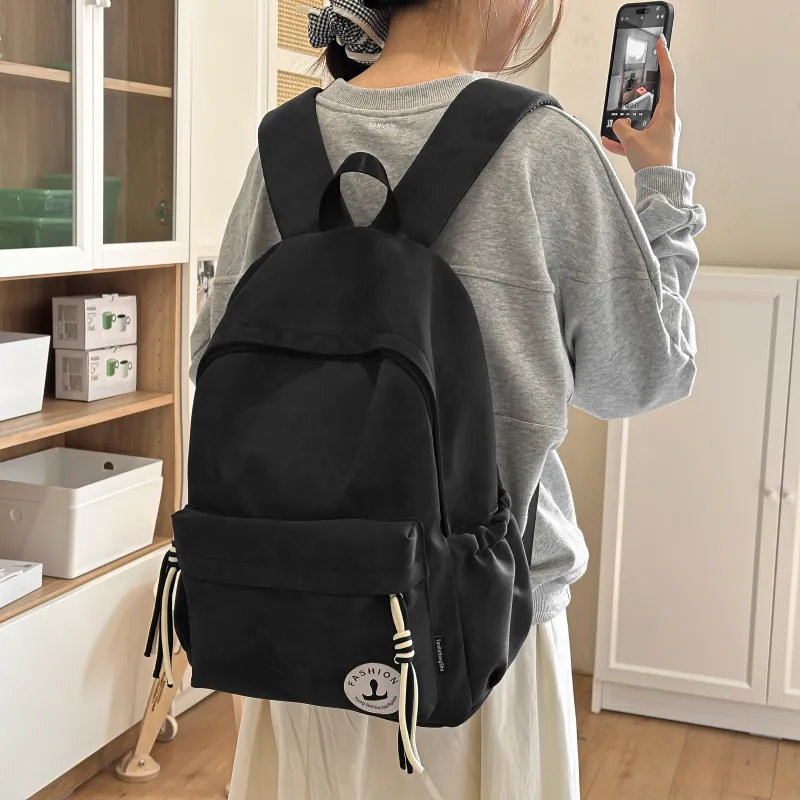 AIBAG Nylon Backpack Unisex Black/Pink/Red/Khaki/Green-3