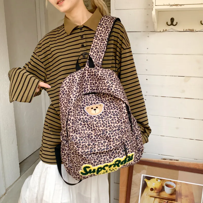 AIBAG Fabric Backpack Unisex Red/Brown/Purple-15