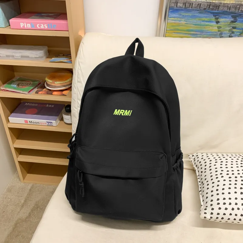 AIBAG Nylon Backpack Unisex White/Black-11