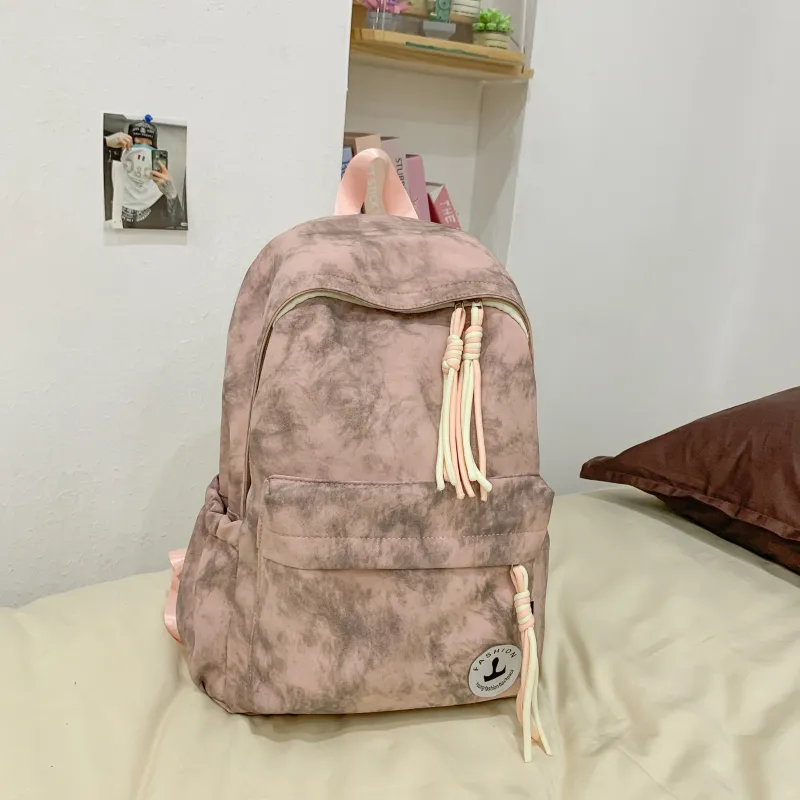 AIBAG Nylon Backpack Unisex Black/Pink/Red/Khaki/Green-8