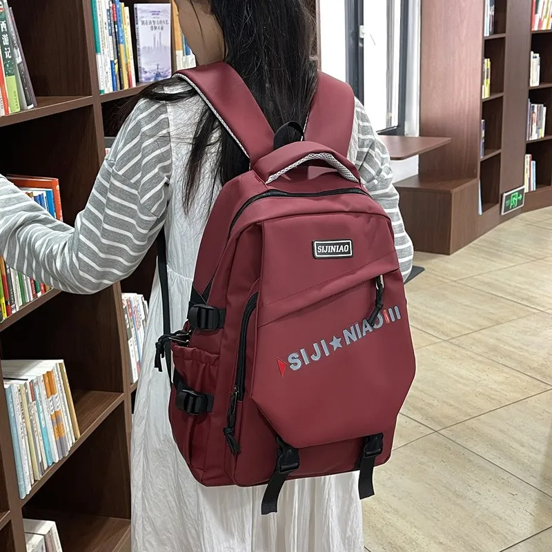 AIBAG Oxford Backpack Unisex Gray/Black/Red/Green/Blue/White-10