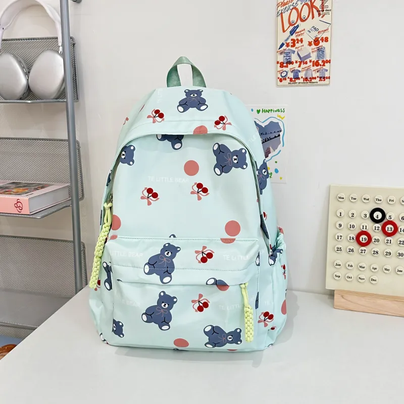 AIBAG Nylon Backpack Unisex White/Black/Green/Blue/Pink-12