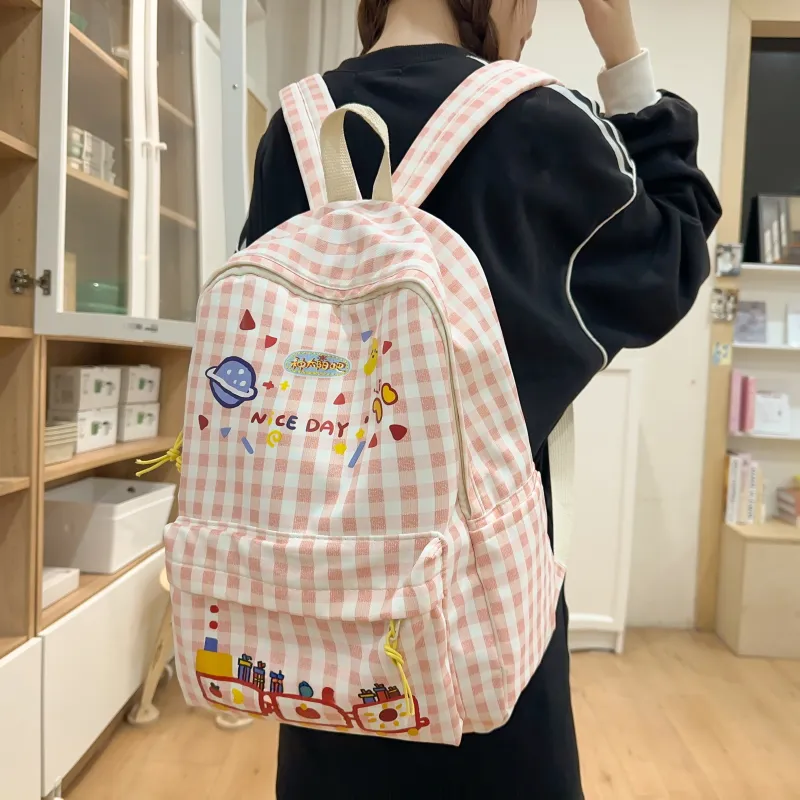 AIBAG Nylon Backpack Women's Pink-1