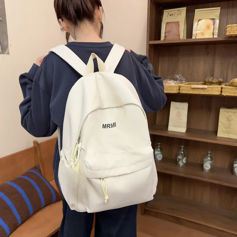 AIBAG Nylon Backpack Unisex White/Black-1