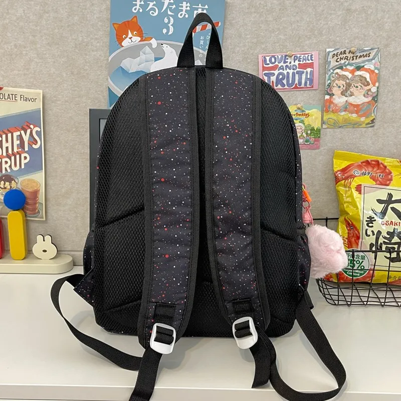 AIBAG Nylon Backpack Unisex Black/White-5