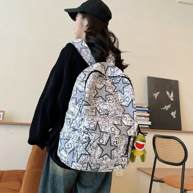 AIBAG Nylon Backpack Unisex Black Gray/Black Green/Black Blue/Black Yellow/White/Khaki-24