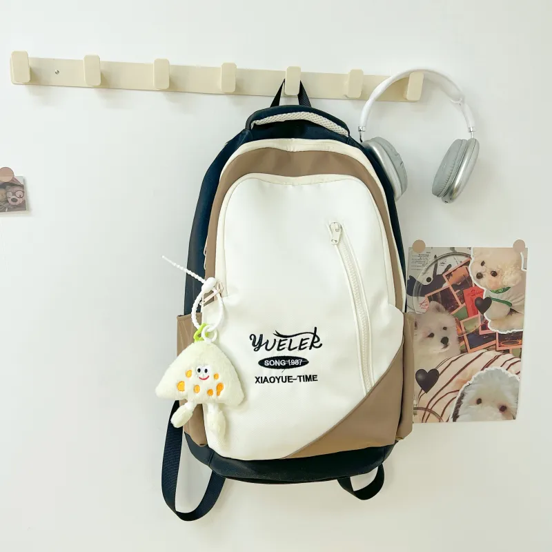 AIBAG Nylon Backpack Unisex Yellow/Green/Blue/Pink/Black-14