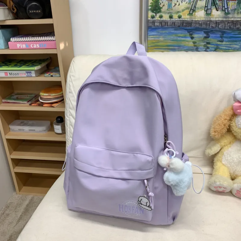 AIBAG Nylon Backpack Unisex Purple/Blue/Pink/Red/Black/White-1