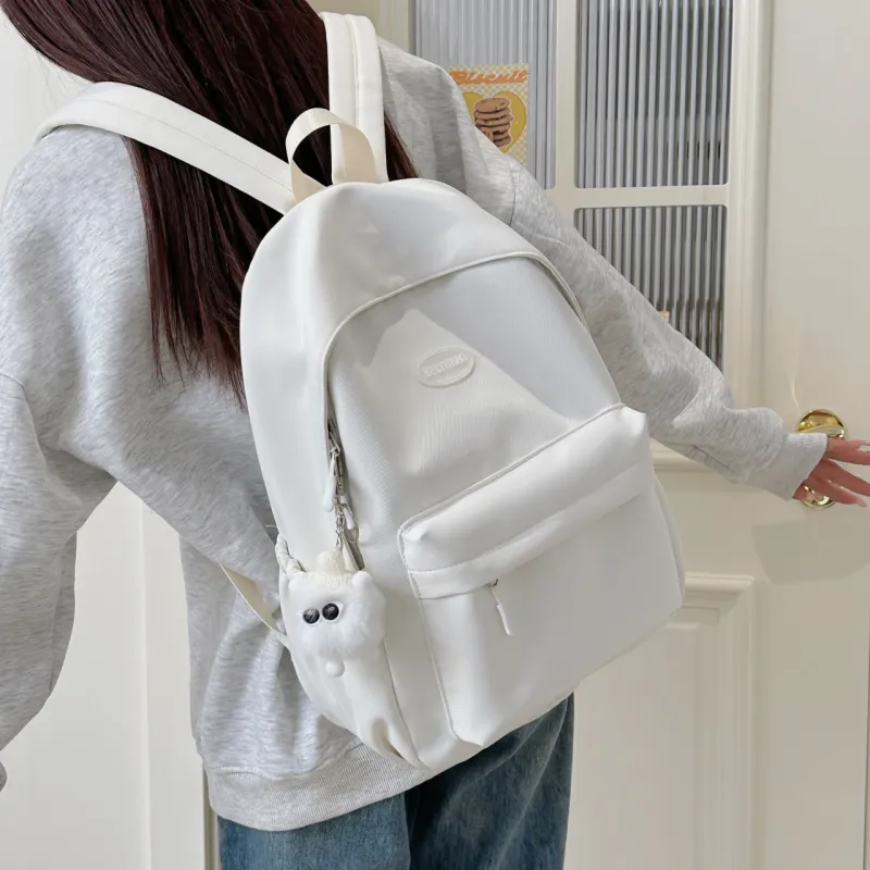 AIBAG Nylon Backpack Unisex White/Black/Yellow/Green/Blue-2