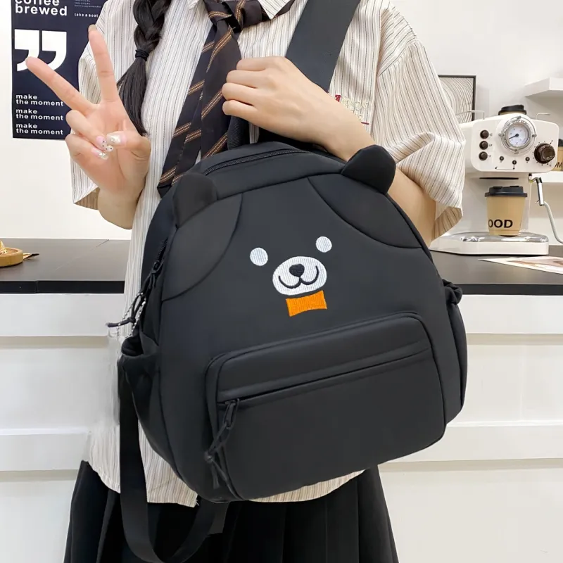 AIBAG Nylon Backpack Regular Unisex White/Black/Yellow-9