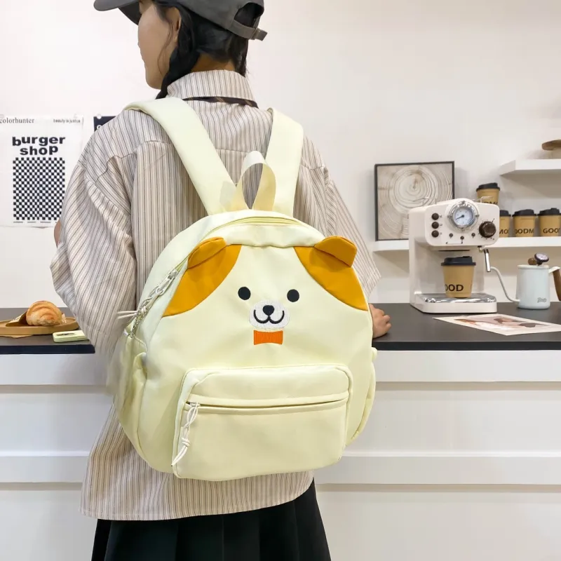 AIBAG Nylon Backpack Regular Unisex White/Black/Yellow-17