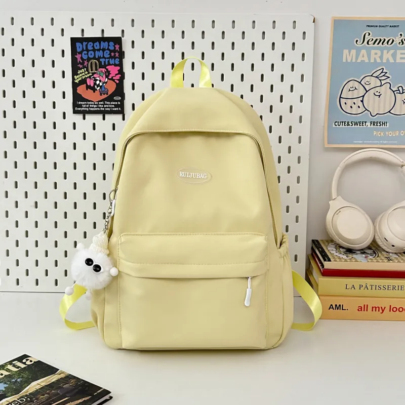AIBAG Nylon Backpack Unisex White/Black/Yellow/Green/Blue-11