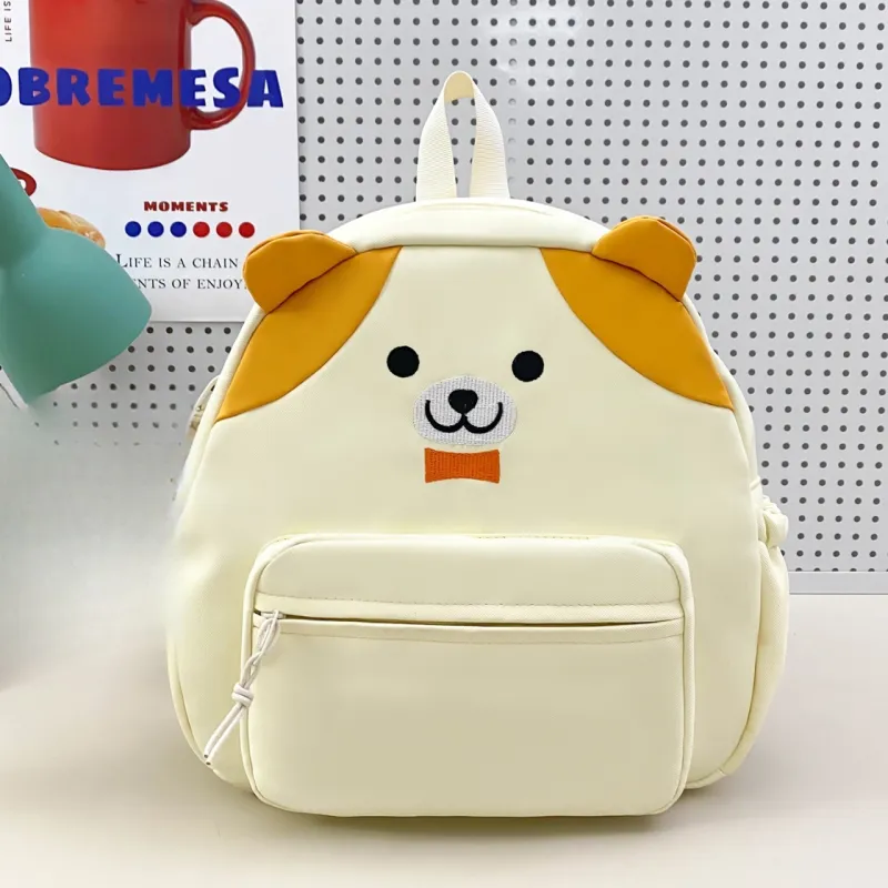 AIBAG Nylon Backpack Regular Unisex White/Black/Yellow-18
