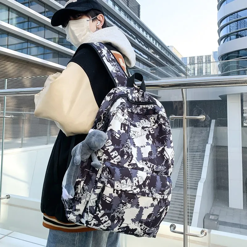 AIBAG Composite Cloth Backpack Unisex Multicolor-5