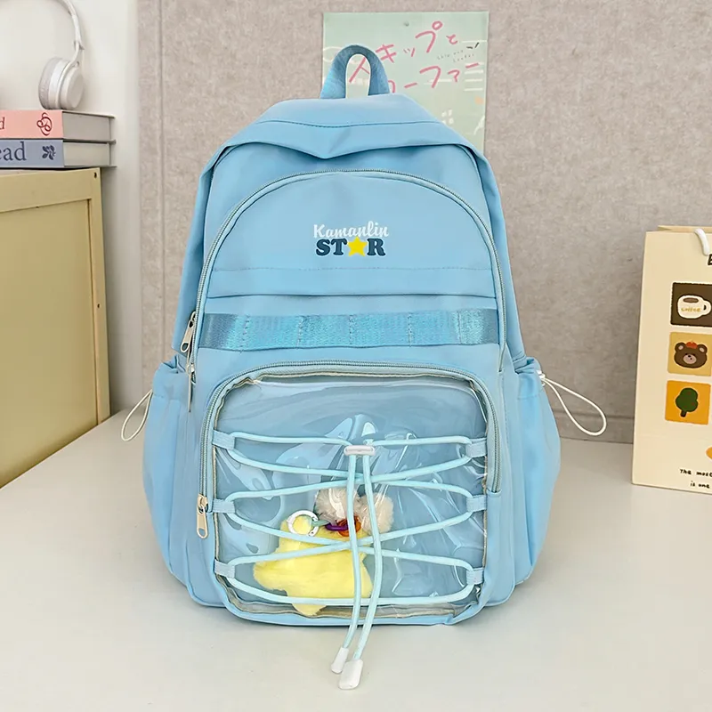AIBAG Nylon Backpack Unisex Blue/Yellow/Black/White-1