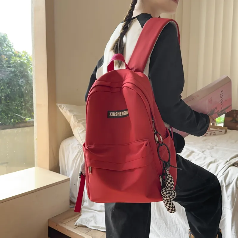 AIBAG Nylon Backpack Unisex White/Black/Red/Khaki/Blue-16