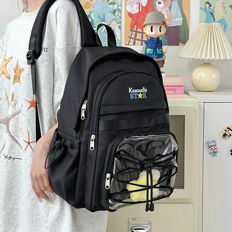 AIBAG Nylon Backpack Unisex Blue/Yellow/Black/White-18