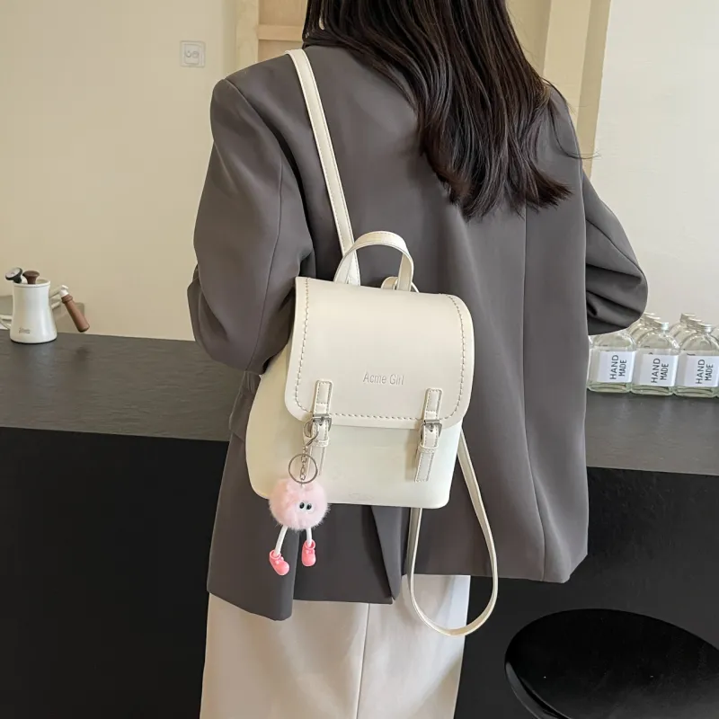 AIBAG PU Backpack Women's Pink/White/Blue/Black-13