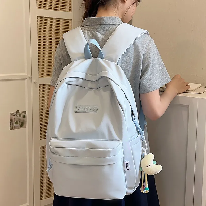 AIBAG Nylon Backpack Unisex Ecru/Green/Purple/Blue/Black-16