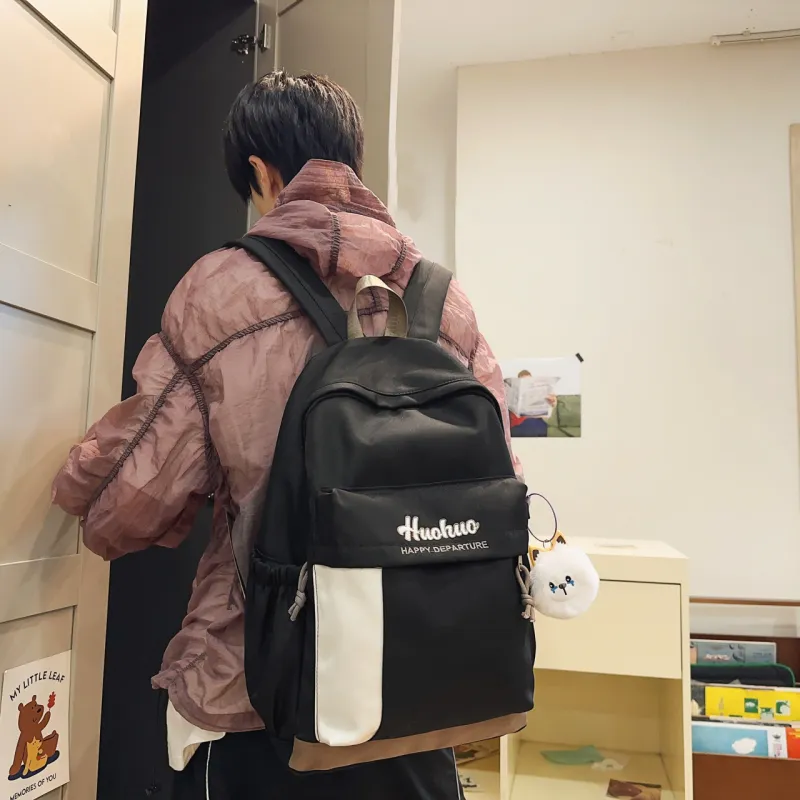 AIBAG Nylon Backpack Unisex White/Black/Purple/Khaki/Blue-12