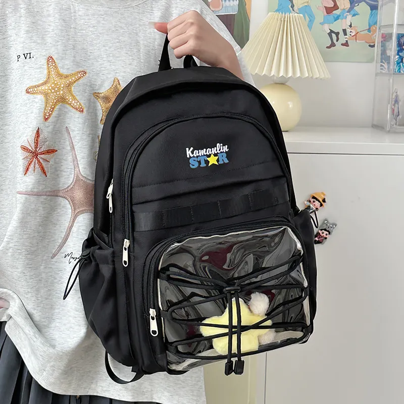 AIBAG Nylon Backpack Unisex Blue/Yellow/Black/White-20