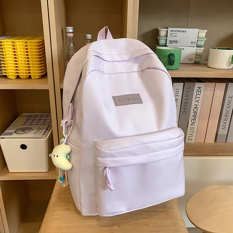 AIBAG Nylon Backpack Unisex Ecru/Green/Purple/Blue/Black-26