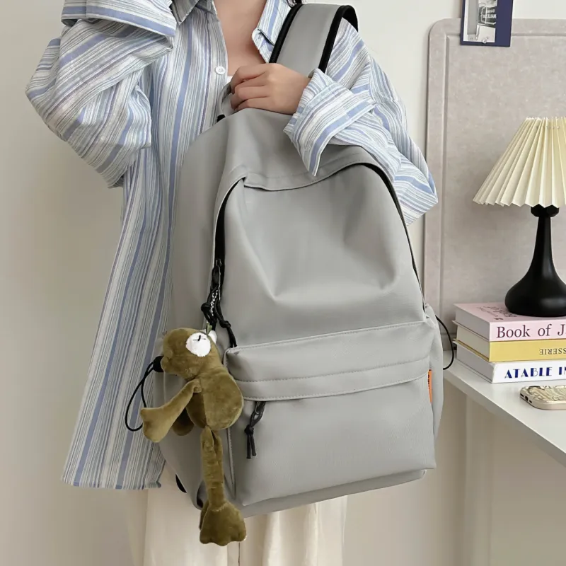 AIBAG Nylon Backpack Unisex White/Gray/Black/Red-9