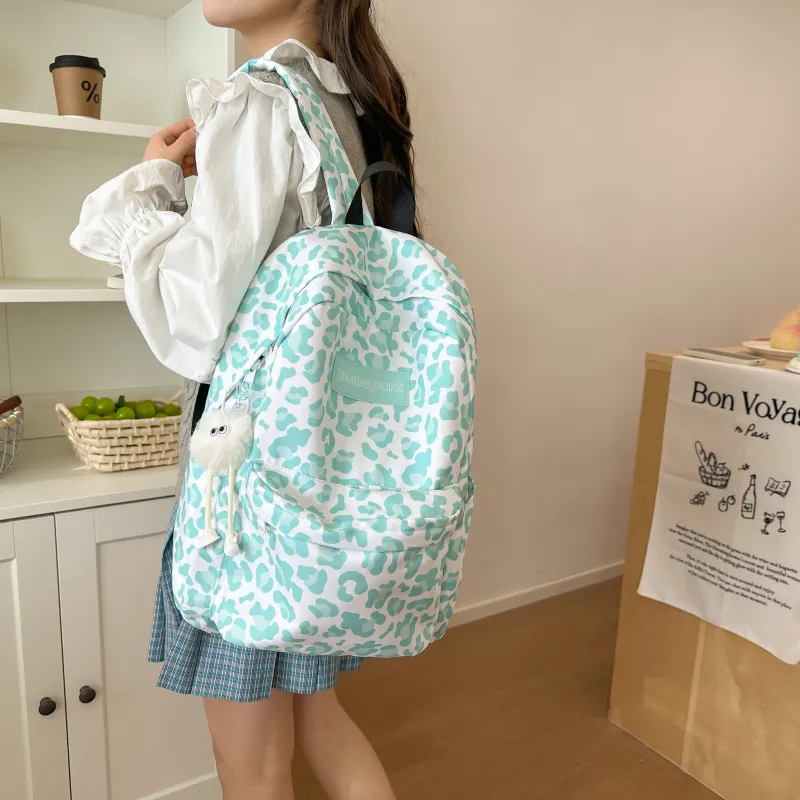 AIBAG Nylon Backpack Unisex Pink/Green/Blue/Black-6