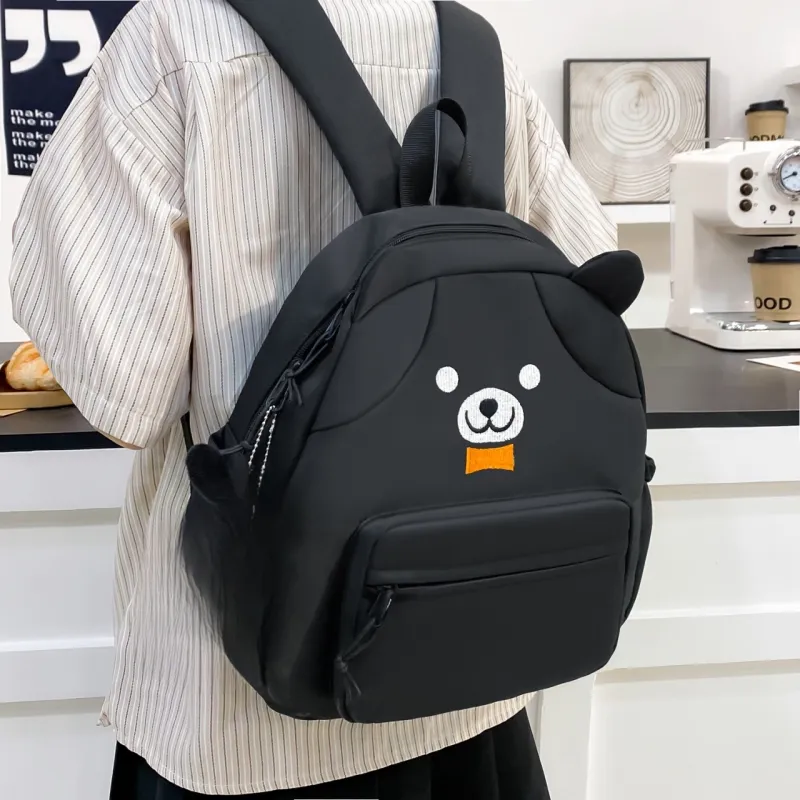 AIBAG Nylon Backpack Regular Unisex White/Black/Yellow-8