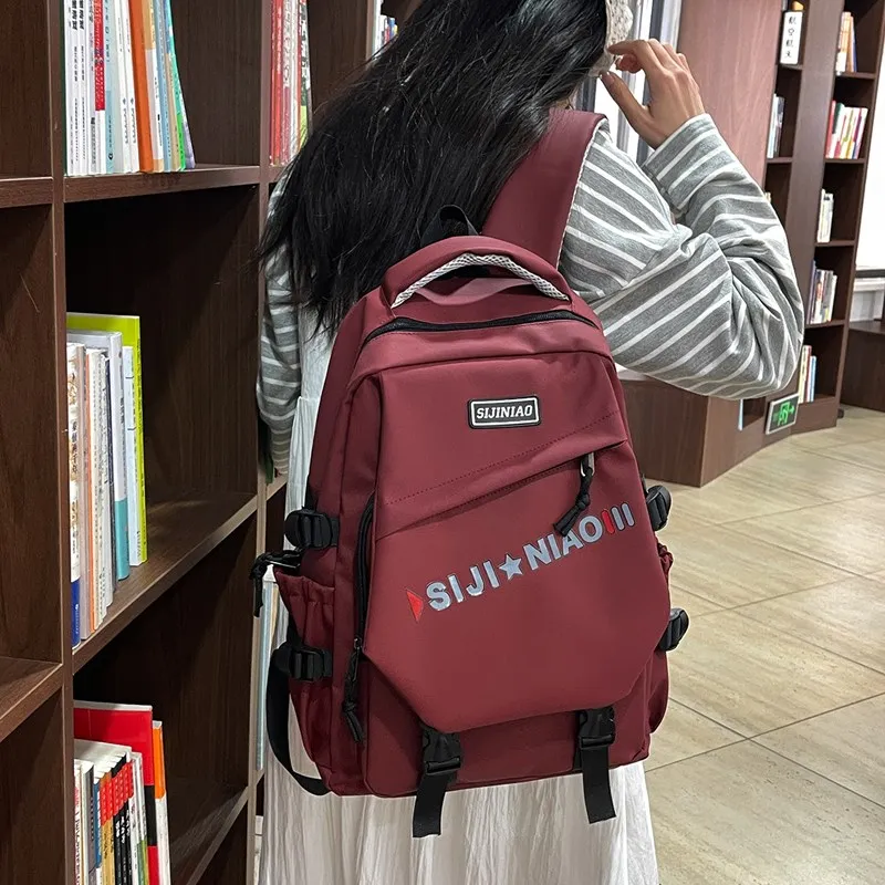 AIBAG Oxford Backpack Unisex Gray/Black/Red/Green/Blue/White-15