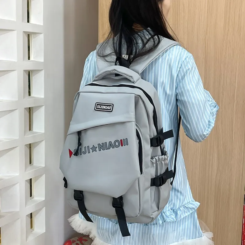 AIBAG Oxford Backpack Unisex Gray/Black/Red/Green/Blue/White-24