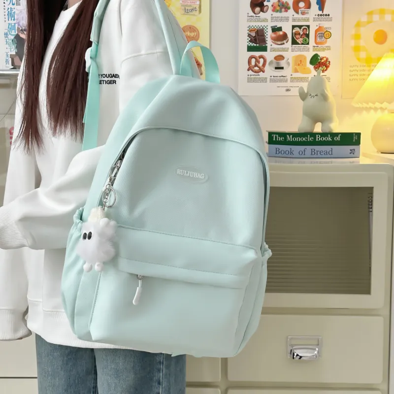 AIBAG Nylon Backpack Unisex White/Black/Yellow/Green/Blue-22