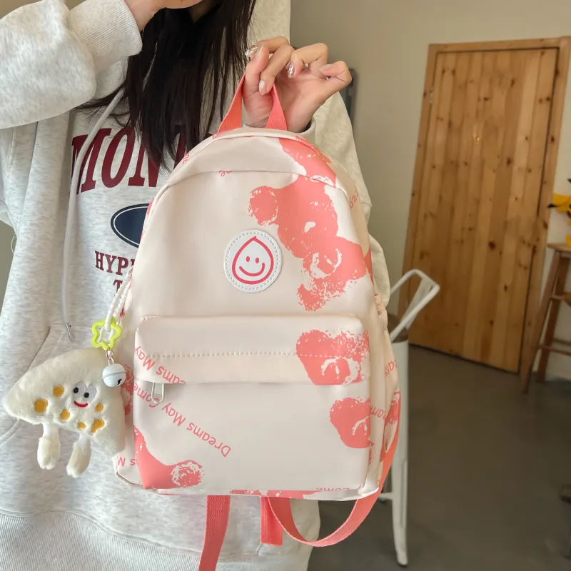 AIBAG Nylon Fabric Backpack Women's Grey/Pink/Blue/Brown-4