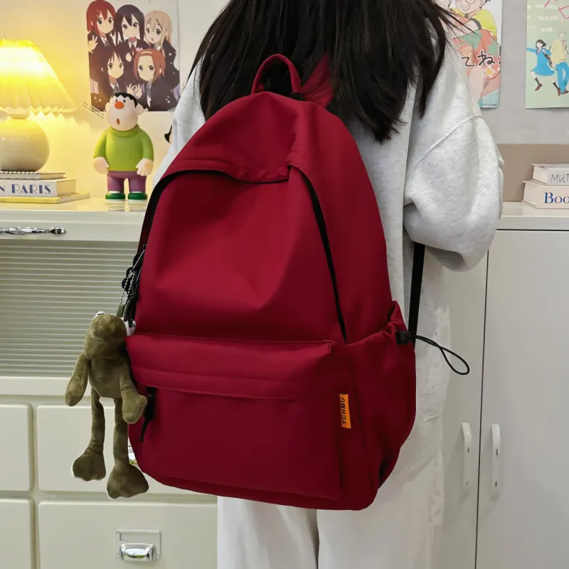 AIBAG Nylon Backpack Unisex White/Gray/Black/Red-20
