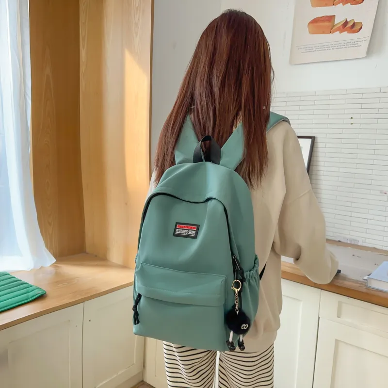 AIBAG Nylon Backpack Unisex Pink/Blue/Green/Black/Gray/White-12
