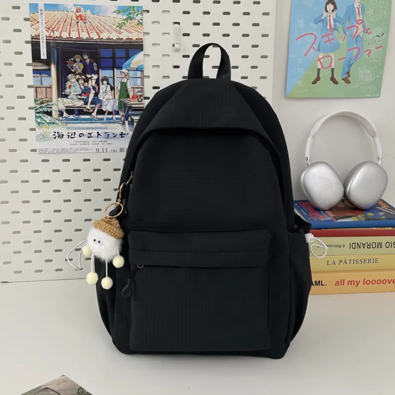 AIBAG Nylon Backpack Unisex White/Black/Pink/Green/Blue-8
