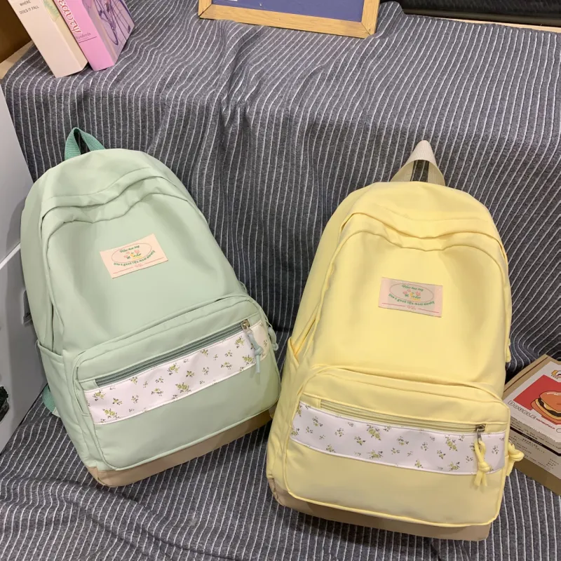 AIBAG Nylon Backpack Women's Black/Pink/Yellow/Green/Blue-16