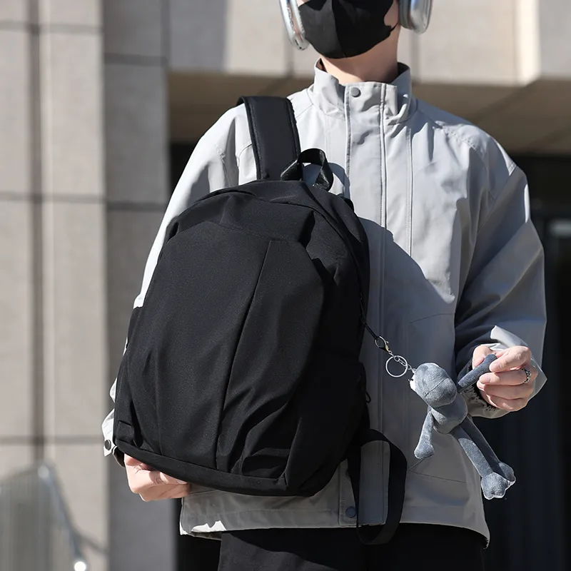 AIBAG Nylon Backpack Unisex White/Black/Gray/Red-5