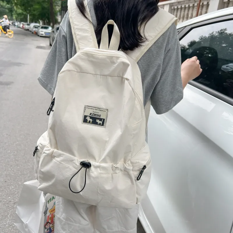 AIBAG Composite Cloth Backpack Unisex White/Black/Pink/Violet-1