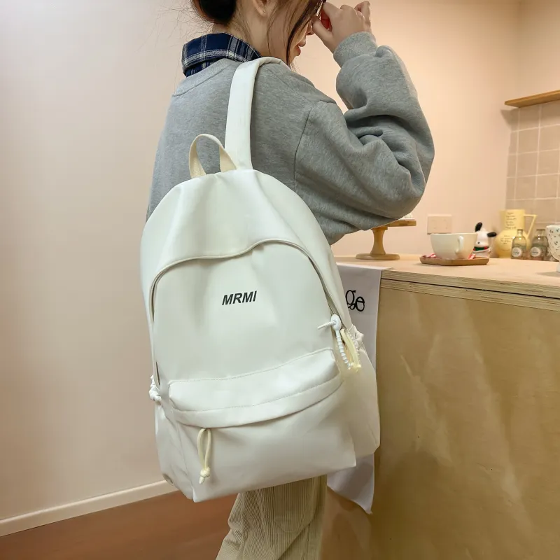 AIBAG Nylon Backpack Unisex White/Black-3