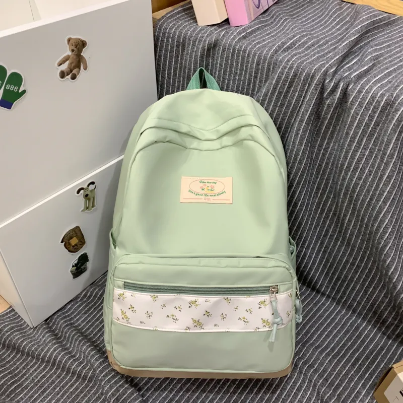 AIBAG Nylon Backpack Women's Black/Pink/Yellow/Green/Blue-20