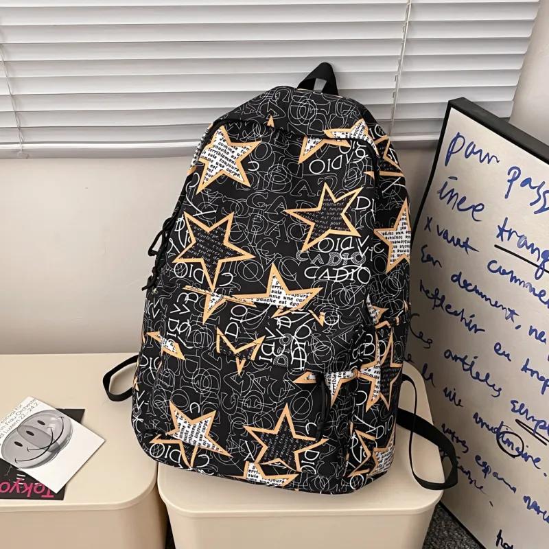 AIBAG Nylon Backpack Unisex Black Gray/Black Green/Black Blue/Black Yellow/White/Khaki-21