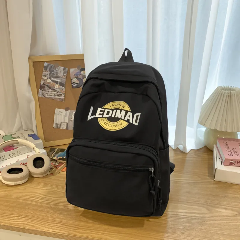 AIBAG Nylon Backpack Unisex Black/Pink/Yellow/Khaki/Blue-2