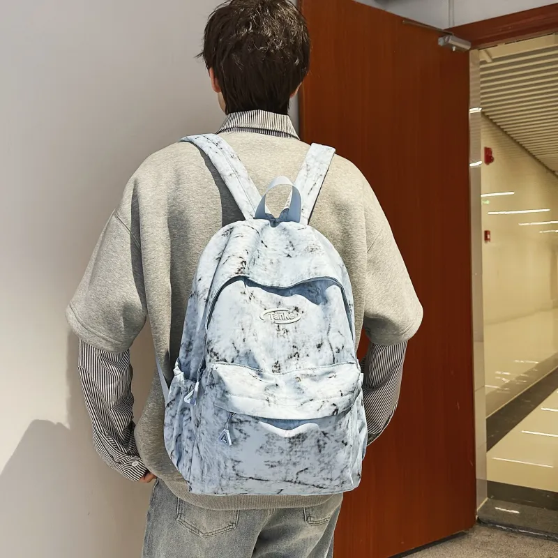 AIBAG Nylon Backpack Unisex Blue/Red/Black/White-5