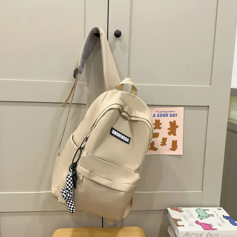 AIBAG Nylon Backpack Unisex White/Black/Red/Khaki/Blue-20