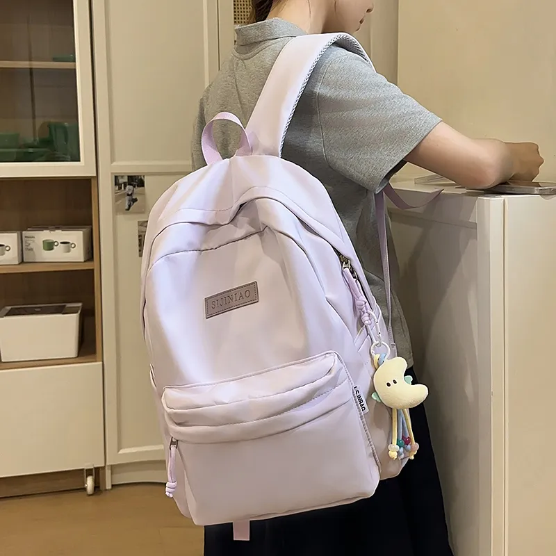 AIBAG Nylon Backpack Unisex Ecru/Green/Purple/Blue/Black-24
