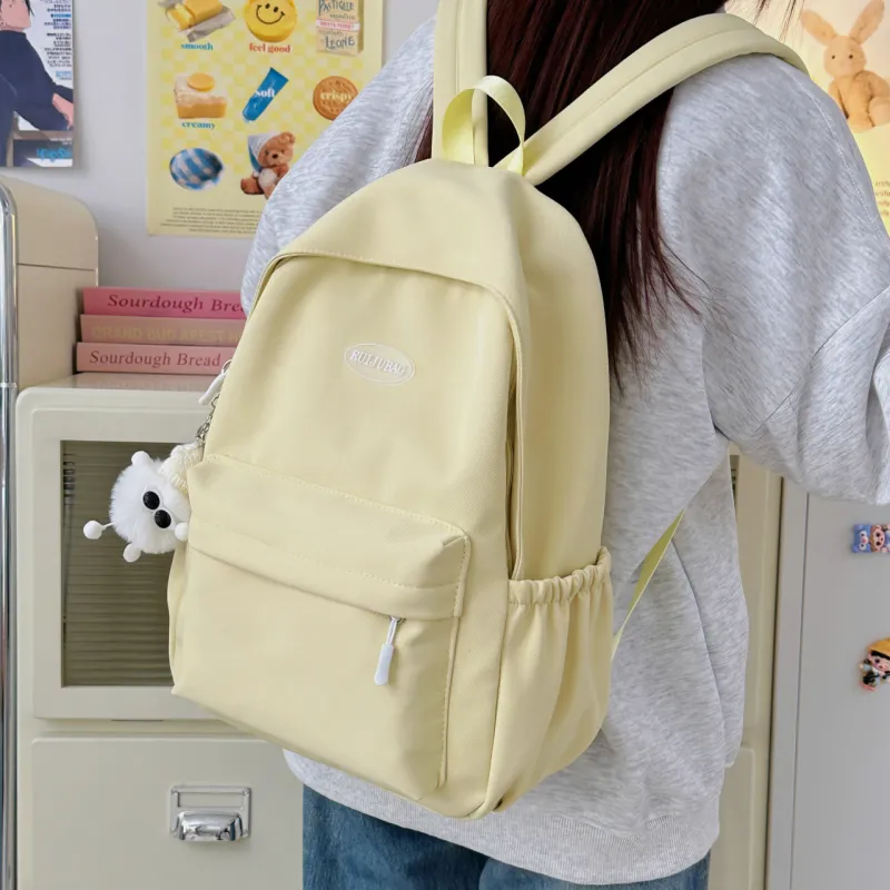 AIBAG Nylon Backpack Unisex White/Black/Yellow/Green/Blue-12