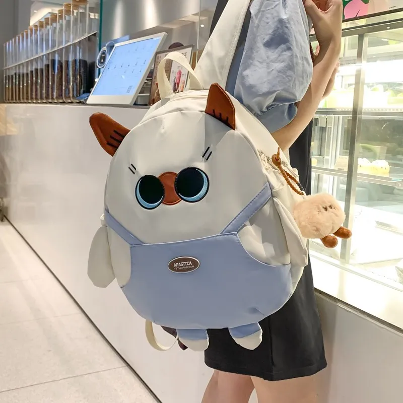 AIBAG Nylon Backpack Women's White/Black/Khaki-7