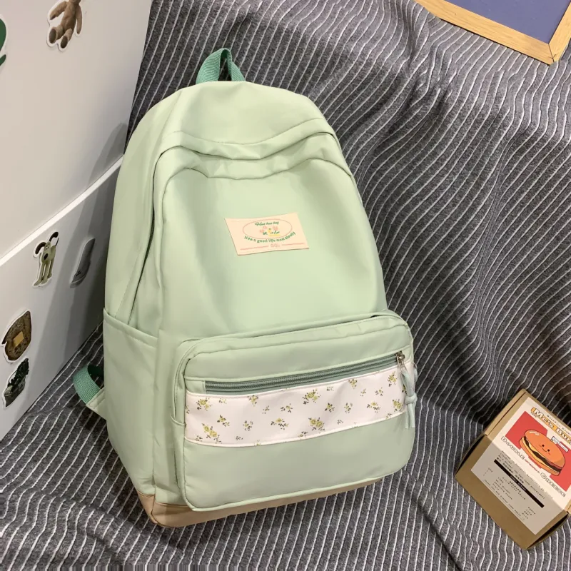 AIBAG Nylon Backpack Women's Black/Pink/Yellow/Green/Blue-19