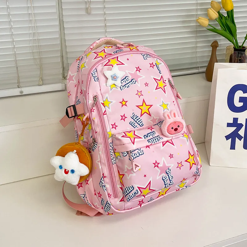 AIBAG Nylon Backpack Unisex White/black/pink/purple/blue-13